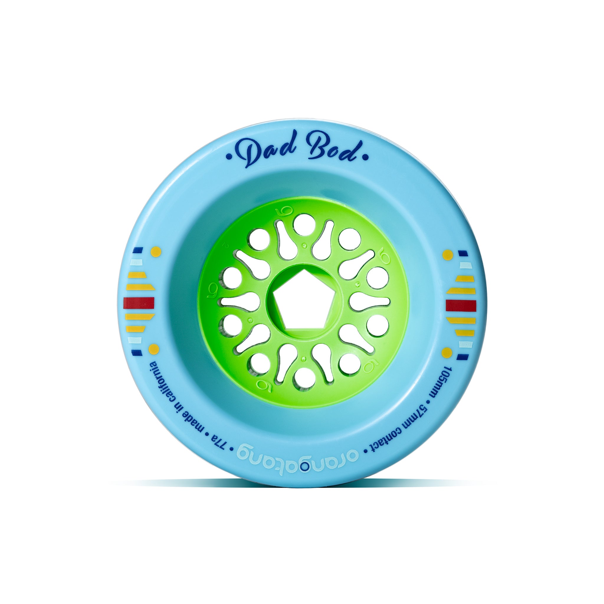 Orangatang 105mm Dad Bod 77a blue longboard skateboard wheel (front)