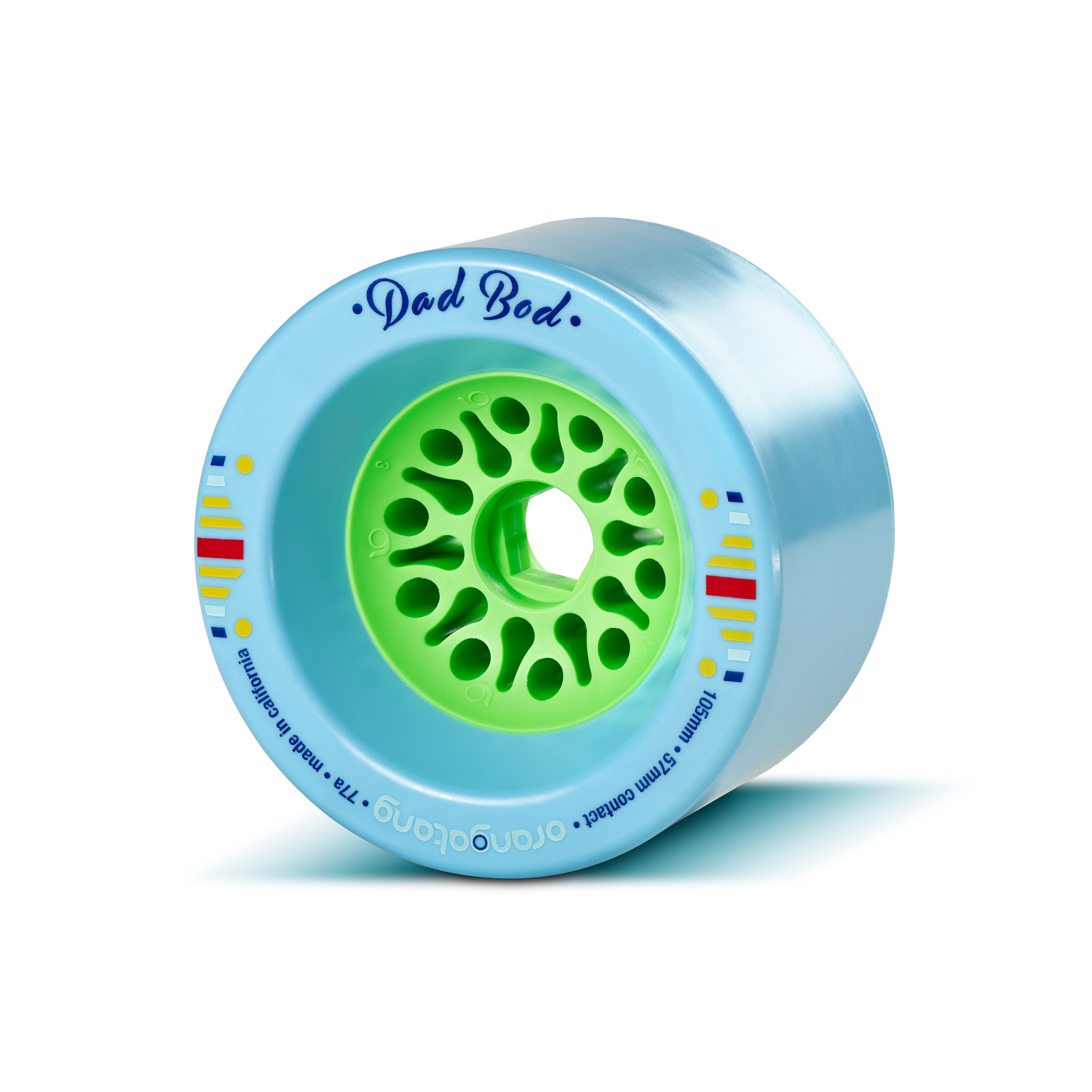 Orangatang 105mm Dad Bod 77a blue longboard skateboard wheel (front hero)