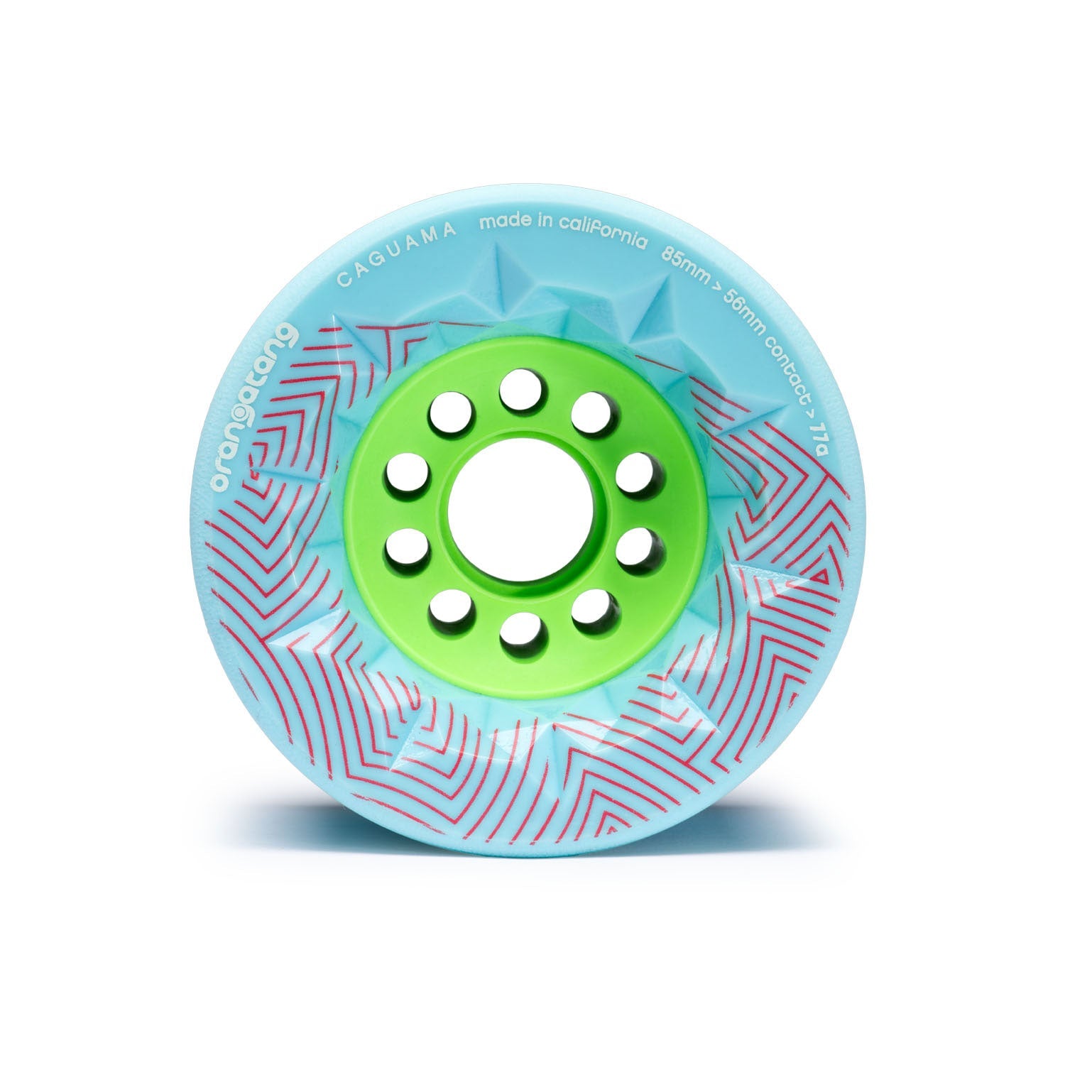 Orangatang 85mm Caguama (77a, blue) longboard skateboard wheel (front)