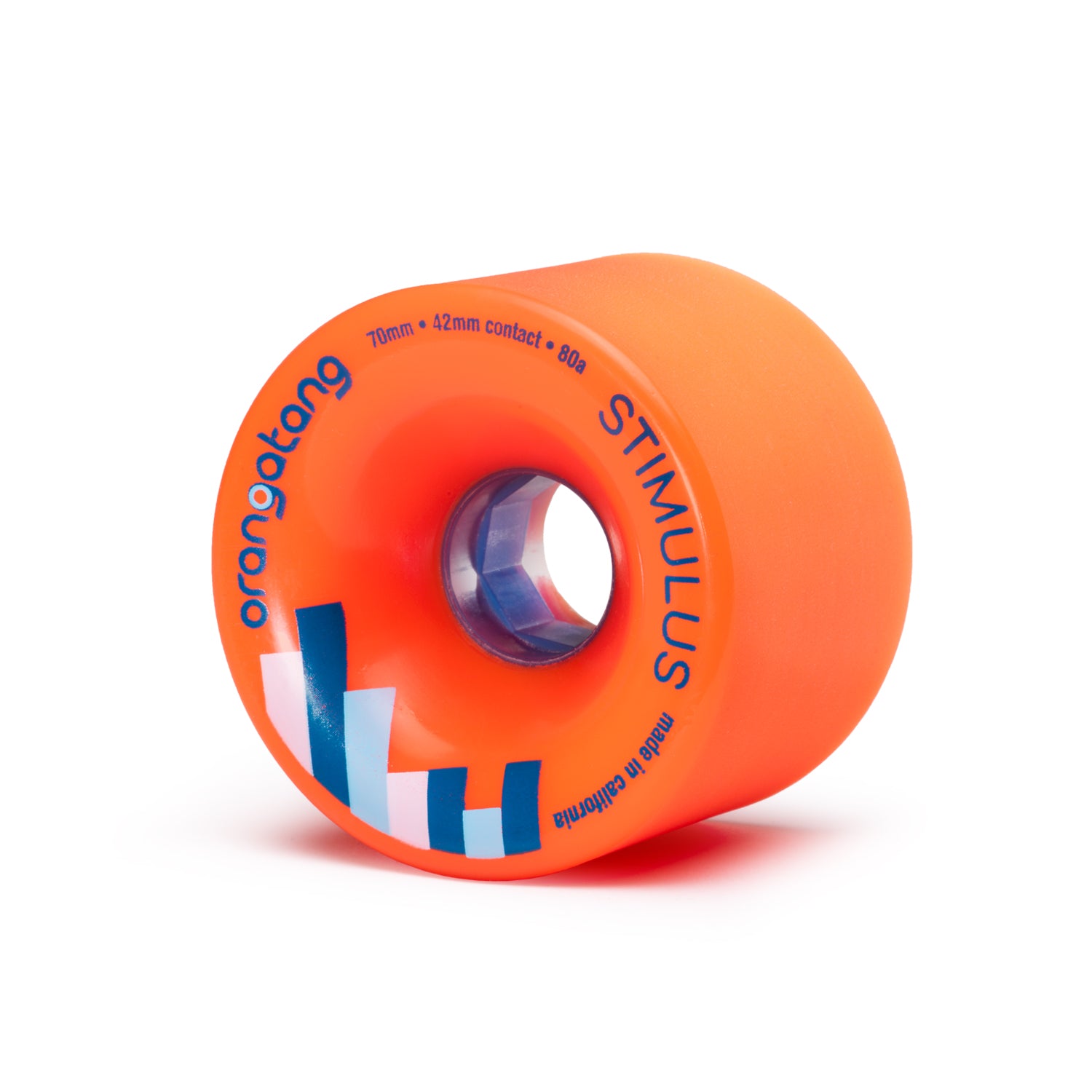 Orangatang 70mm Stimulus (80a, orange) longboard skateboard wheel (hero)